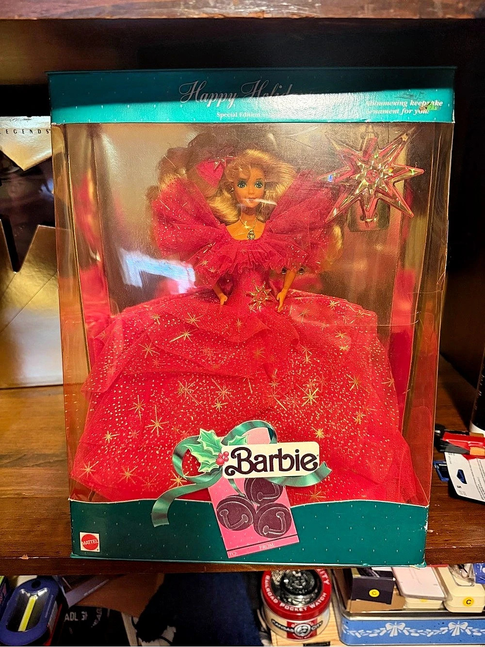 Barbie Happy Holidays Barbie Holiday Doll in Red & Green Like New